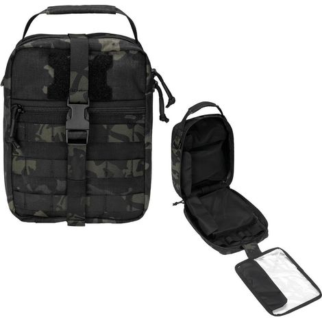 Reißbare IFAK Tasche mit Molle-System, Tarnfarbe Schwarz