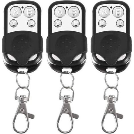 Lot de 3 télécommandes universelles pour Portail Automatique fréquence 433,92 MHz Code Fixe, 4 Boutons pour contrôler jusqu'à 4 Portes (1/4)