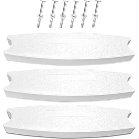 Lot de 3 marches de rechange antidérapantes en plastique ABS pour piscines hors sol et creusées - Compatibles avec les échelles de 48,3 cm de diamètre - Blanc - Facile à installer (1/5)