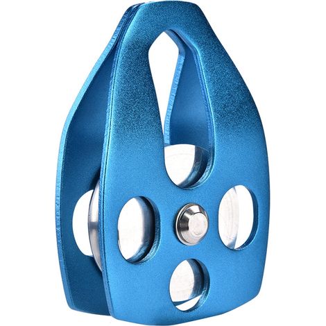 Poulie de secours 32KN pour escalade, alpinisme et via ferrata, poulie pivotante bleue