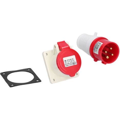4-Pin-Steckdose, verdeckte Montage, Steckdosen-Stecker-Set, wasserdicht, 3 Phasen, 380 V, 415 V, 16 A, 3P+E (1/5)