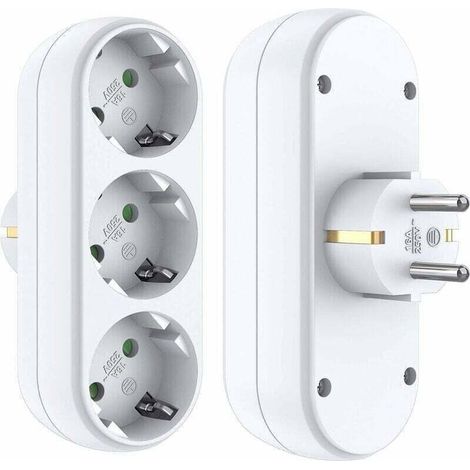 Adaptateur de prise Prise multiple Sans câble Prise murale Blanc Blanc Adaptateur de charge Chargeur USB pour appareil photo (1/4)