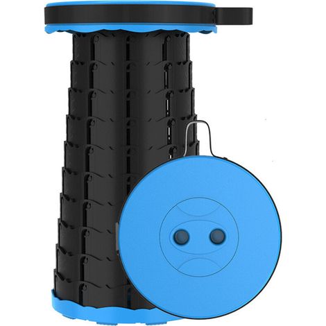 Tabouret pliant pour extérieur, randonnée, pêche, barbecue, intérieur, voyage, fête (bleu noir) (1/3)