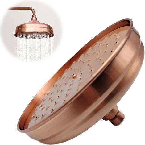 Soffione doccia rotondo grande in acciaio inox 304 color rame anticato da 8 pollici (20x11 cm) (1/3)