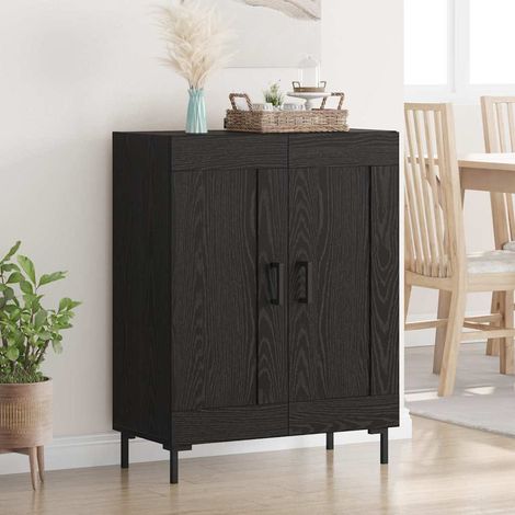 Buffet-Meuble de rangement Chêne noir 69,5 x 34 x 90 cm Bois d'ingénierie et fer 227174 (1/5)