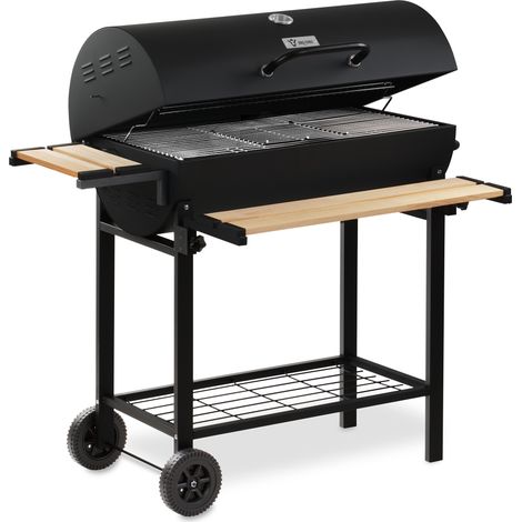 BBQ-Toro Carrello per barbecue a carbonella con coperchio 80 x 42 cm