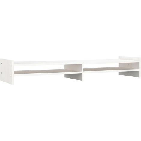 Soporte para monitor 100 x 27 x 15 cm madera maciza de pino blanco 020004427