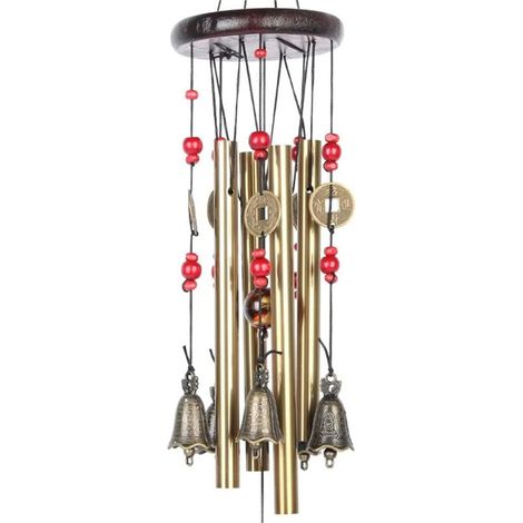 Carillons éoliens pour la décoration de jardin, carillons éoliens chinois en métal avec clochettes porte-bonheur, ornements de jardin, liquidation extérieure (1/5)