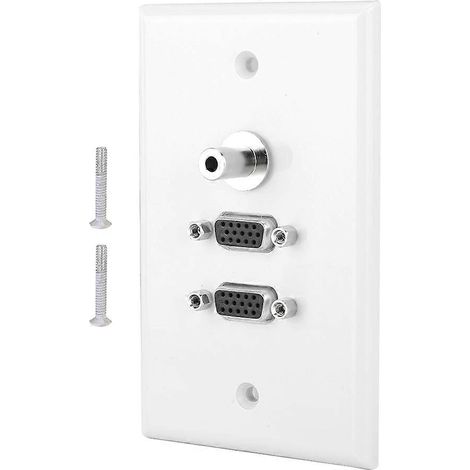 Wanddose mit 2 x 3,5"-VGA-Buchsen für Heimkinoinstallationen, passende Wandplatte (1/5)