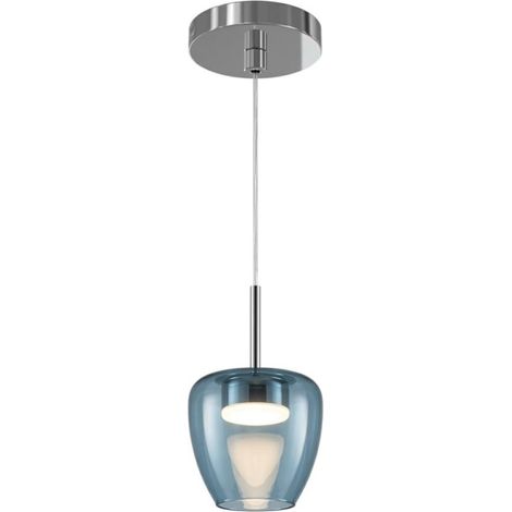 Top light moderne kylie 1236 p + r10t1 cr gx53 led en métal et verre pyrex, verre bleu (1/5)
