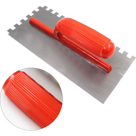 Truelle à ciment manuelle avec manche en plastique, en acier au carbone, pour le lissage des murs. (1/5)