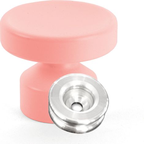 Kit de Fixation : Rondelle multi-matériaux Alu + Grande Patère concave Flamant rose - L'Attachante (1/5)