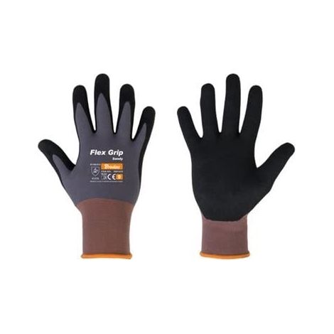 BRADAS GANTS DE TRAVAIL, FLEX GRIP, SANDY, NOIR/GRIS RWFGS11