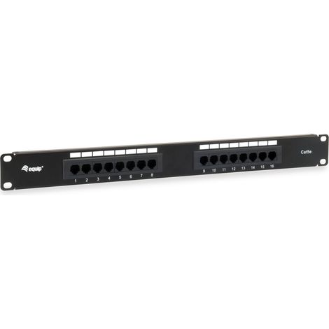 Equip Patchpanel 16x RJ45 Cat5e 19` 1HE ungeschirmt schwarz