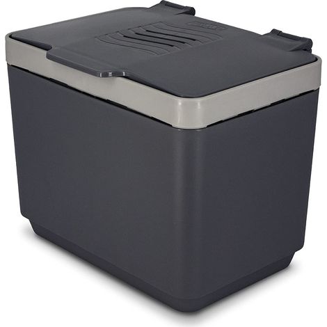 Bac à Compost pour Cuisine, 5 l Récipient en Plastique avec Panier intérieur Amovible, Support de Rangement pour Sac et filtres Anti-odeurs au Carbone, Gris (1/5)
