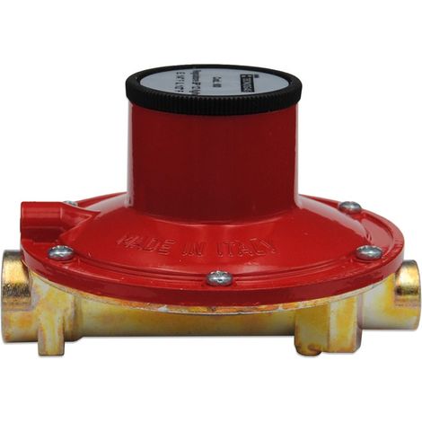 Regolatore bassa pressione - IN 1/4" F OUT 1/2" F - modello con valvola di sicurezza a sfioro incorporata, portata 12 kg/h 00000000900