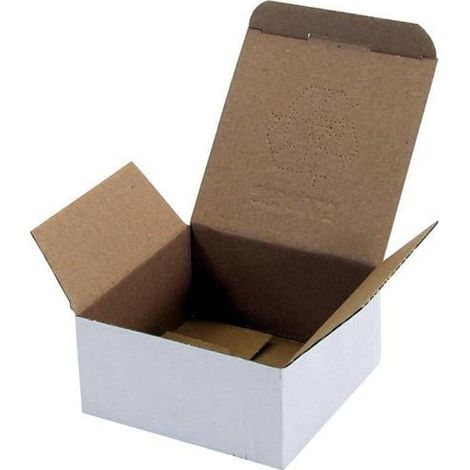 Caja  plegable  de  una  onda  con  fondo  automático  Dimensiones  118x118x56mm  Calidad  1.1E  blanca (1/2)