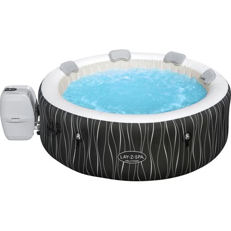 Spa gonflable BESTWAY - Lay-Z-Spa Hollywood - 196 x 66 cm - 4 a 6 places - Rond (Couverture, cartouche, diffuseur, LED...) (1/10)