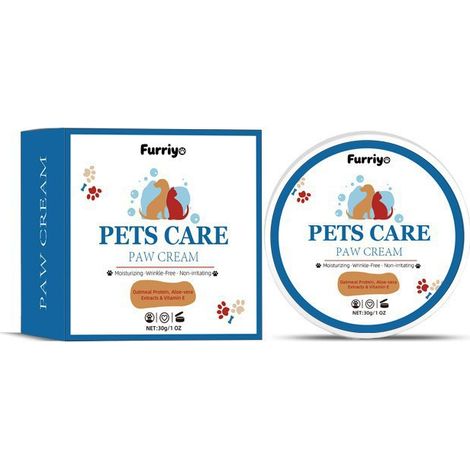 Le baume pour pattes de chats et de chiens Furriyo possède une formule douce qui répare les coussinets, prévient le dessèchement et les craquelures, et hydrate les pattes de votre animal.