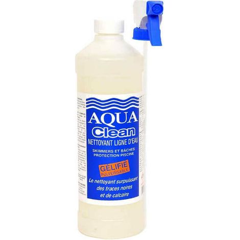 Nettoyant ligne d'eau surpuissant – Gel pulvérisable non moussant – Supprime les traces noires et de calcaire – Compatible liner, coque, carrelage