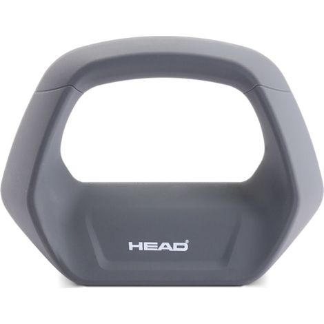 Head kettlebell 26 kg in ghisa e silicone grigio per fitness e allenamento (1/2)