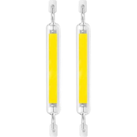 Confezione da 2 lampadine LED dimmerabili R7s 10W 118mm a doppia estremità 80W alogene 120V tipo J R7s proiettore 6000K illuminazione paesaggistica bianco freddo 118mm (1/4)