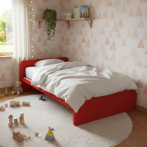 Letto una piazza e mezza con rete, ideale per camerette - Rosso