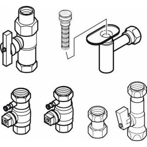 Buderus Anschluss-Set 2, AS2-AP, Aufputz Bestehend aus: GA-BS, U-TA11, HA, U-BA - 7095846 von Buderus