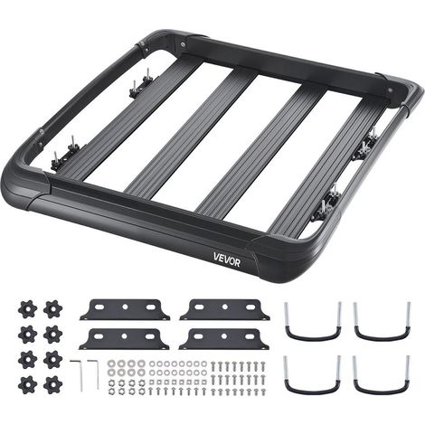Pour Voyage et Déménagement Espace de Stockage Panier Galerie de Toit Voiture Charge 68 kg 1216x1020mm Universel Noir (1/5)
