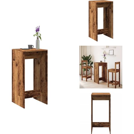 Table de bar vieux bois 51x50x103,5 cm bois d'ingénierie - Table De Bar - Tables De Bar - Table De Pub - Table De Bar De Cuisine (1/5)