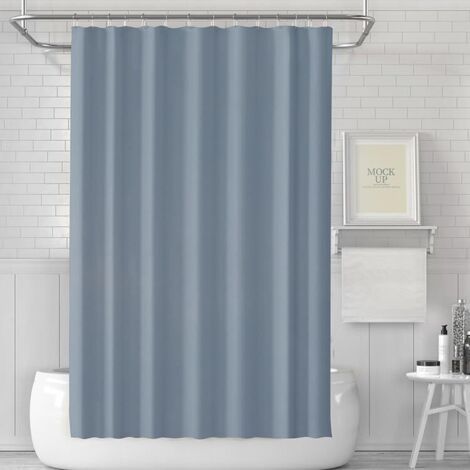 Anti-Mold Shower Curtain, 180x180 cm Waterproof PEVA Shower Curtain with 12 Plastic Hooks (1/5)