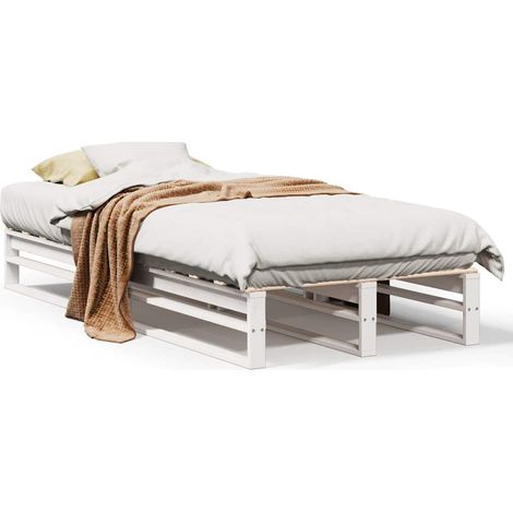 Maison Exclusive - Letto senza Materasso Bianco 75x190 in Legno Massello di Pino
