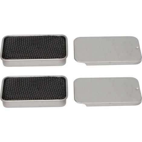 Lot de 2 réchauds à alcool coupe-vent, mini réchauds de camping portables pour pique-niques, barbecues, camping et randonnées (argent) (1/4)