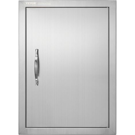 Porte d'Accès pour Barbecue, Simple Porte de Cuisine Extérieure 407x559x46 mm, Porte Encastrée en Acier Inoxydable Réversible, avec Poignée, pour Îlot de Barbecue, Placard Extérieure, Grillage (1/5)