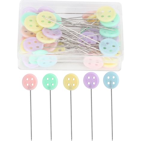 50Pcs Sewing Straight Pins Colorful Patchworks Quilting Pins Tool for DIY CraftingButton (1/5)