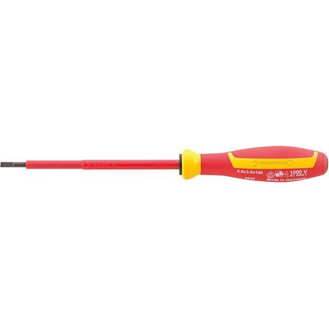 STAHLWILLE 4660 VDE 3 0,6X 3,5X100 VDE SCHLITZSCHRAUBENDREHER MIT DRALL-GRIFF TOURNEVIS POUR VIS À FENTE 46603035 (1/3)