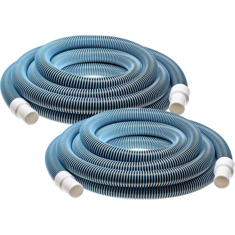 vhbw 2x Tuyau flexible pour piscine raccord 32mm 7,6 m pour skimmer, aspirateur, filtre - stabilisé UV, résistant au chlore