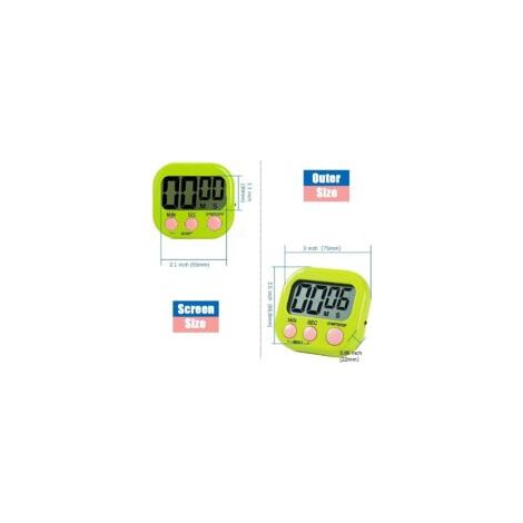 Timer da cucina magnetico con ampio schermo LCD, timer per imparare a cucinare, allarme sonoro e conto alla rovescia - Crezuo