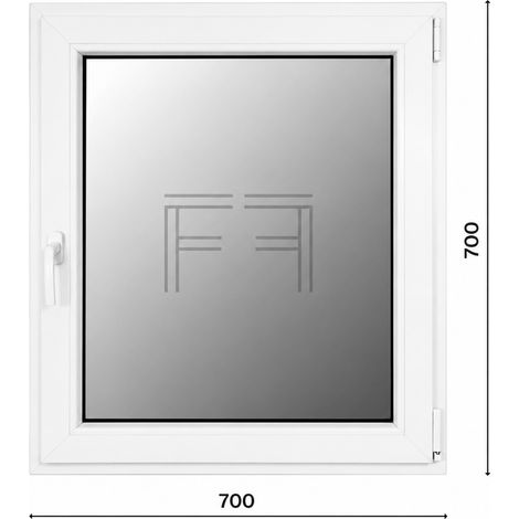 Fintex-finestra in PVC bianco singola anta 700X700 apertura a destra, doppio vetro, PROFILO A L (1/3)