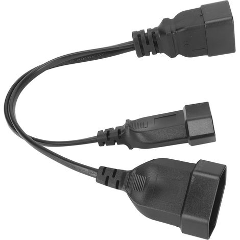 Câble d'alimentation double IEC320 C20 femelle vers IEC320 C20 mâle, répartiteur en Y, 125 à 12,6 pouces (1/5)