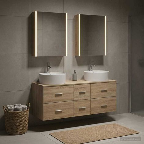 vidaXL Bathroom Furniture Set 5 pcs Sonoma Oak (1/5)