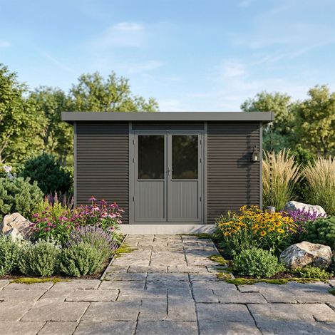 casetta in legno da giardino barac "onyx" antracite 447x326x237 cm (1/5)