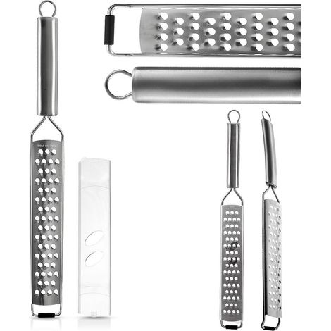 Küchenreibe für Gemüse, Käse, Ingwer, Obst, Stahl, flach, 38 cm ORION 144802 (1/5)