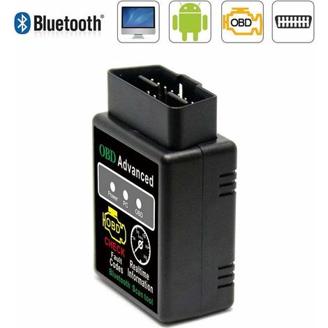 JKWG Appareil de diagnostic professionnel Bluetooth OBD2, adaptateur de voiture OBD II pour appareil de diagnostic de voiture - compatible avec tous les véhicules, connecteur OBD2 de diagnostic de voi (1/5)