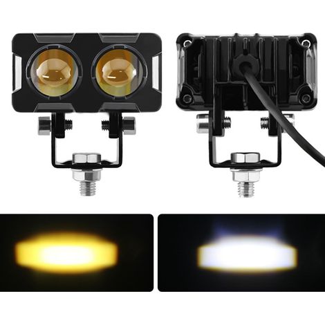 Deux phares antibrouillard LED pour moto, résistants à la rouille et aux chocs, haute luminosité, bonne dissipation de la chaleur, adaptés aux véhicules CC 9-30V. (1/5)