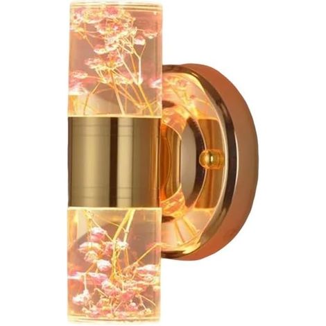 Applique murale à tube long doré, applique murale de chevet, mini applique murale en métal avec abat-jour en acrylique, appliques murales LED modernes – 8 W – 3000 K (1/5)