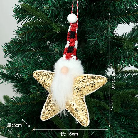 Weihnachtsdekorationen, Paillettensterne als Puppenornamente, Weihnachtsbaumschmuck, Dekorationen für festliche Stimmung