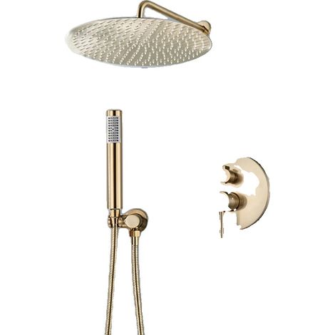 Robinet de douche, construction en laiton, pommeau de douche pluie, 2 Voie 12 pouces A (1/2)