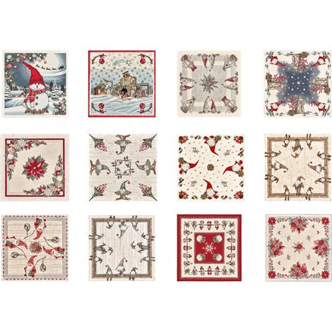Tovaglia Centrotavola Centrino Tavolo Fantasie Natalizie Cinigliato Piazzato Made Italy, misura90x90coloreCarrozza