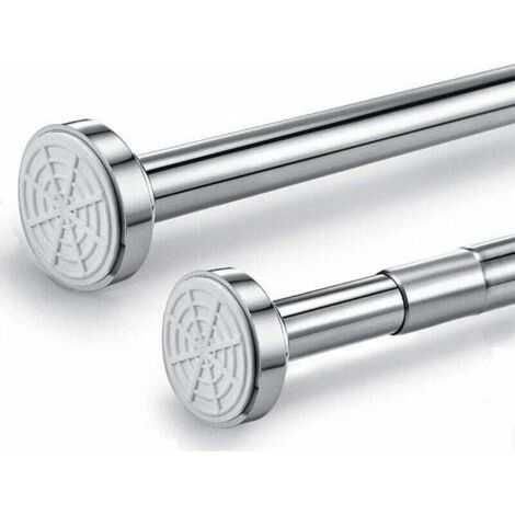 Barre Télescopique en Acier Inoxydable pour Rideau de Douche - Réglable par Rotation - Plus Sûre et Plus Ferme qu'une Tringle de Douche - Tringle à Vêtements (65-100 cm)